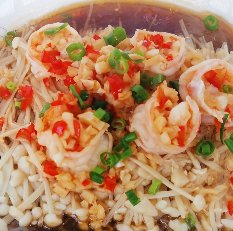 虾仁粉丝蒸金针菇
