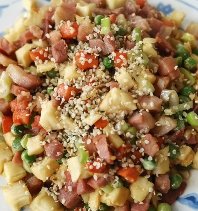 火麻仁火腿丁炒笋丁